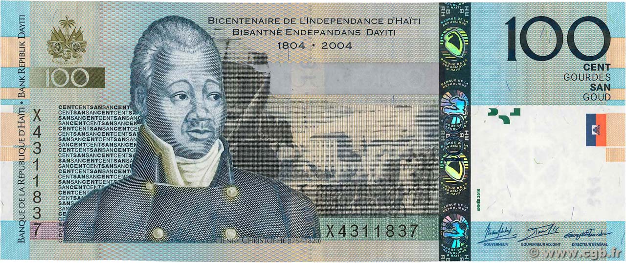 100 Gourdes HAITI  2004 P.275a UNC