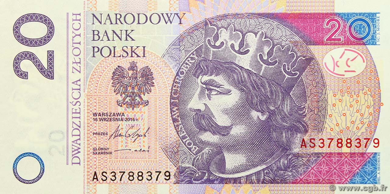 20 Zlotych POLEN  2016 P.184 ST