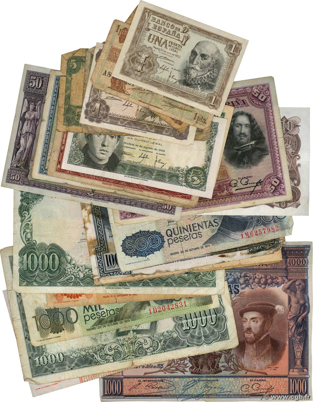 Lot de 25 billets ESPAÑA  1920 P.LOT RC a BC