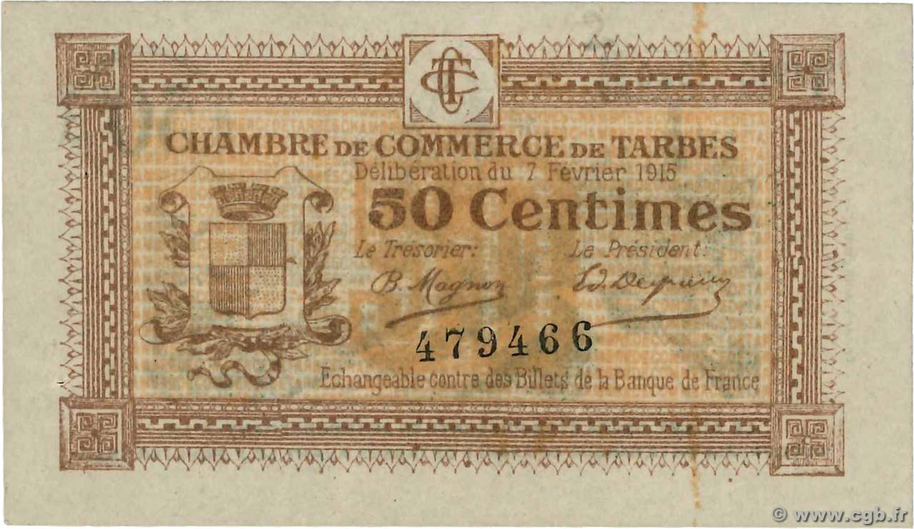 50 Centimes FRANCE regionalismo e varie Tarbes 1915 JP.120.01 q.SPL