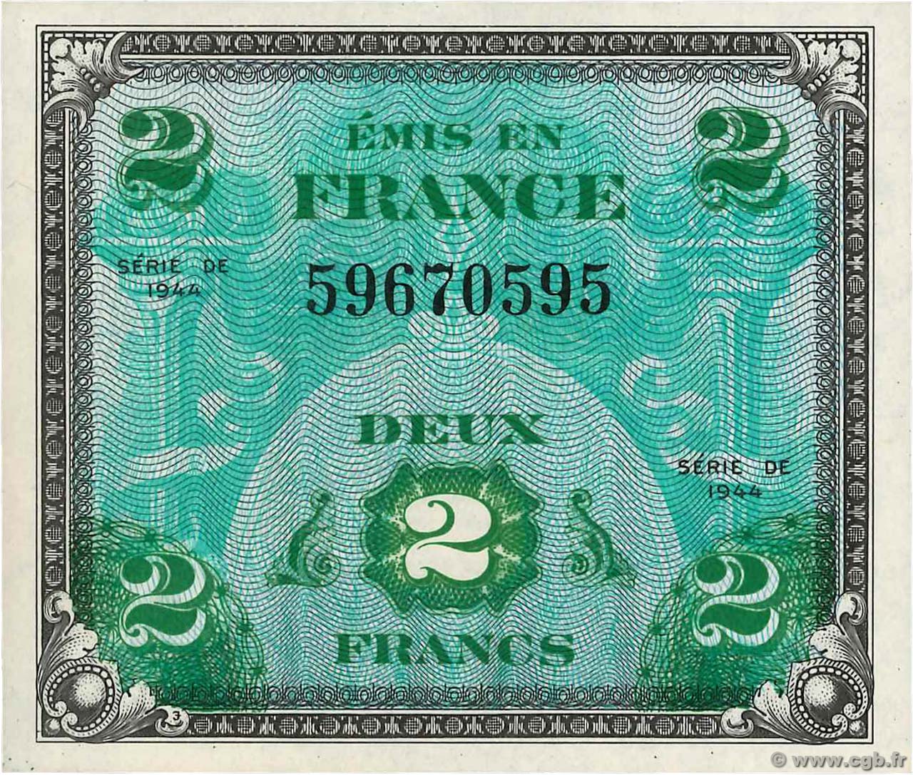 2 Francs DRAPEAU FRANCE  1944 VF.16.01 pr.NEUF