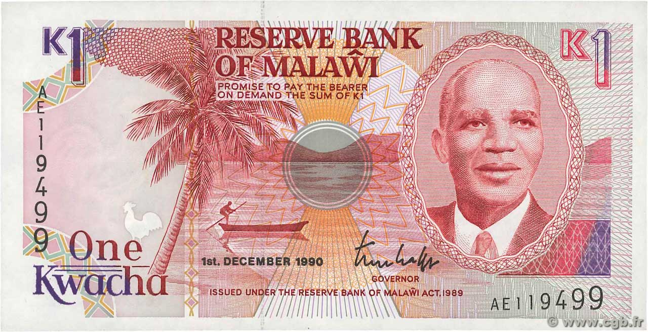 1 Kwacha MALAWI  1990 P.23a UNC