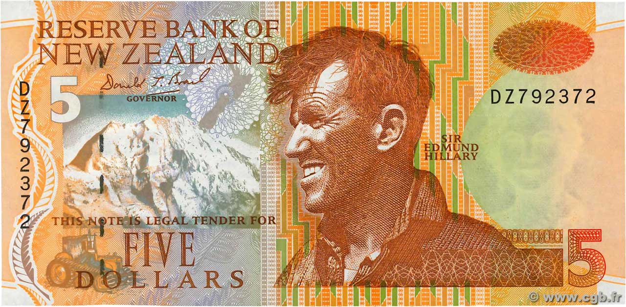5 Dollars NUEVA ZELANDA
  1992 P.177 FDC