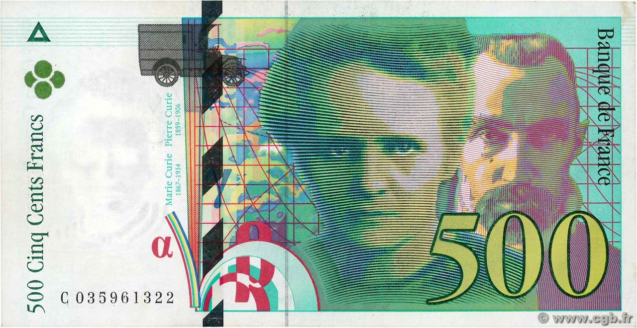 500 Francs PIERRE ET MARIE CURIE FRANCE  1995 F.76.02 XF