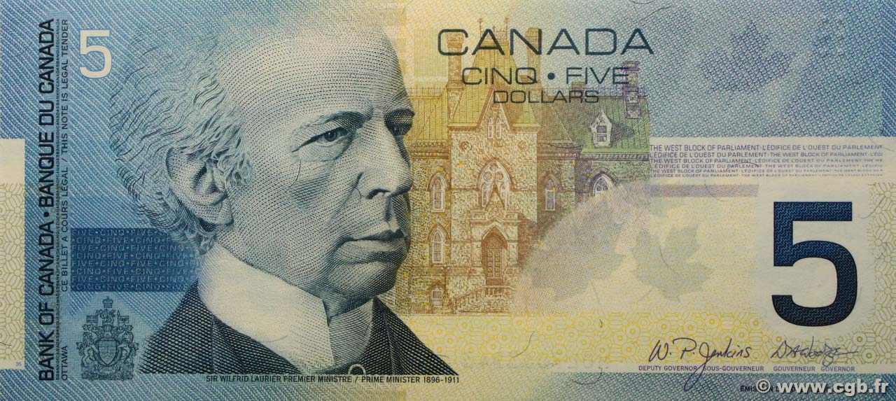 5 Dollars CANADA  2005 P.101d UNC-