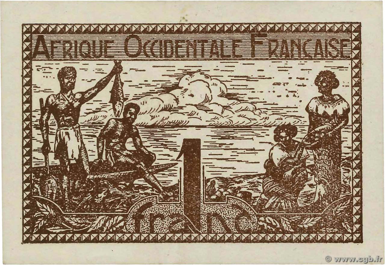 1 Franc FRENCH WEST AFRICA (1895-1958)  1944 P.34a VF+