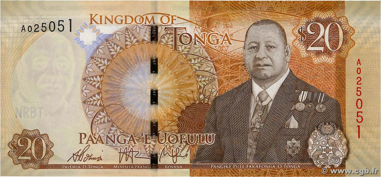 20 Pa anga TONGA  2015 P.47 UNC