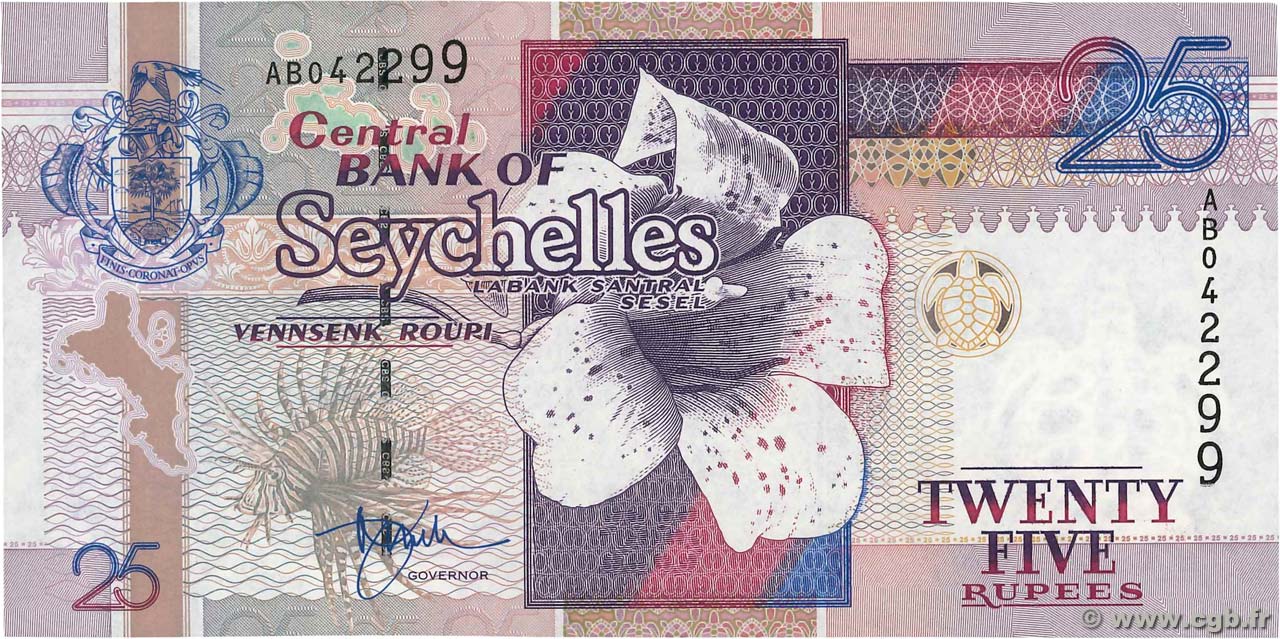 25 Rupees SEYCHELLES  1998 P.37a FDC