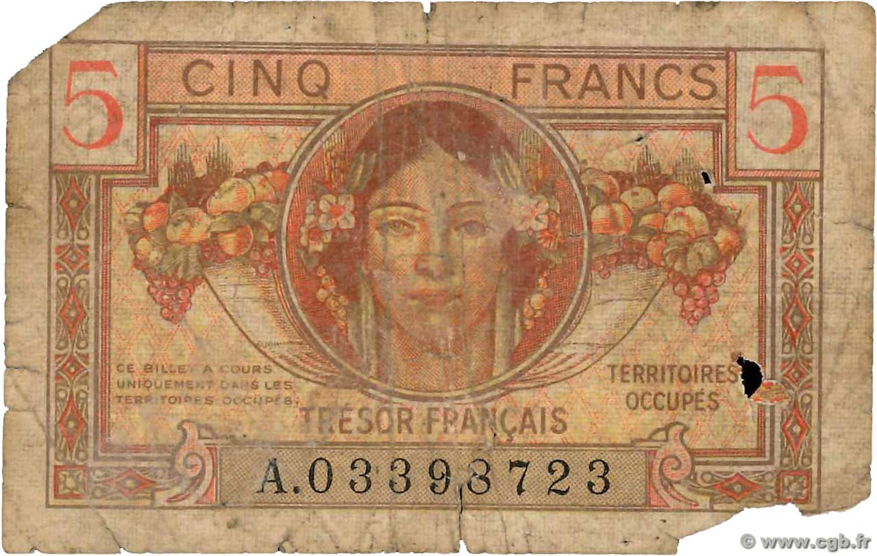 5 Francs TRÉSOR FRANÇAIS FRANCE  1947 VF.29.01 AB