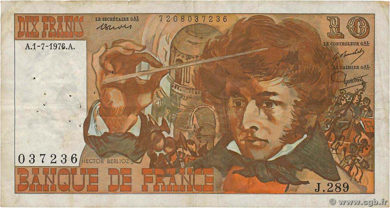 10 Francs BERLIOZ FRANCE  1976 F.63.19 F