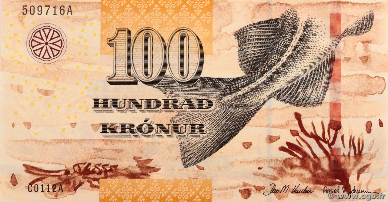 100 Kronur FÄRÖER-INSELN  2011 P.30 ST