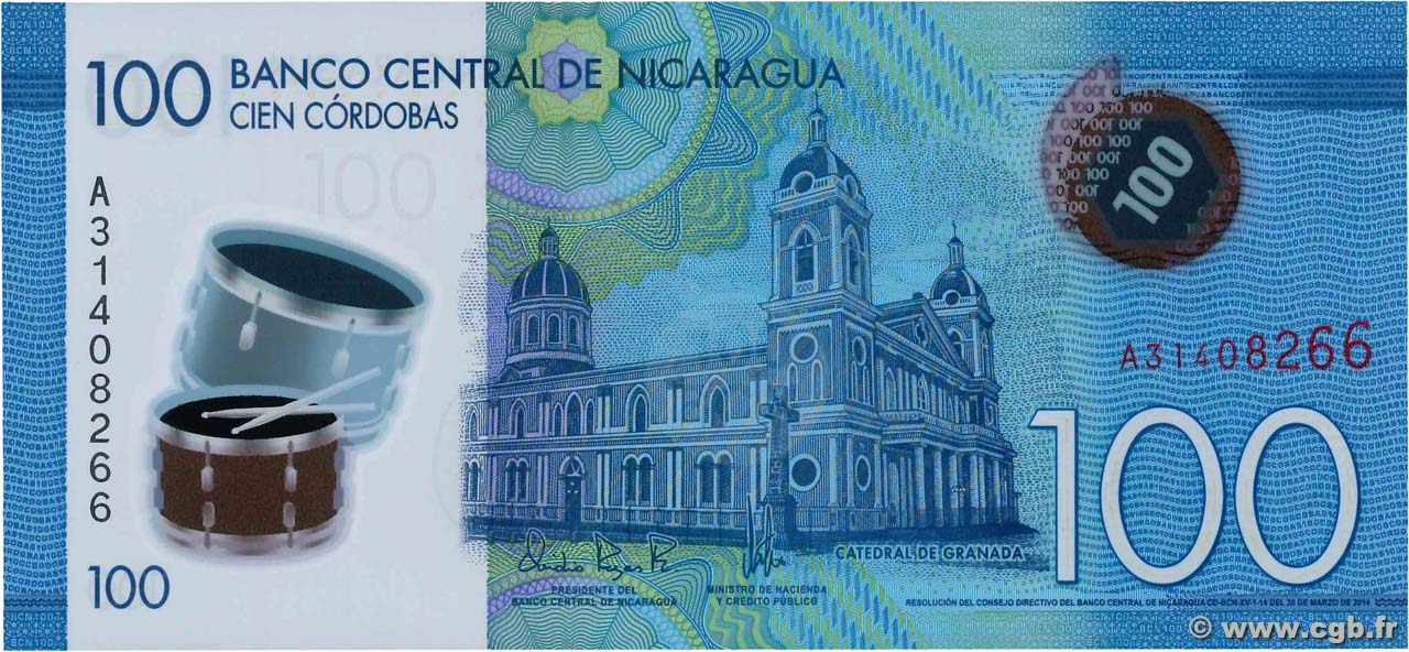 100 Cordobas NICARAGUA  2014 P.212a UNC