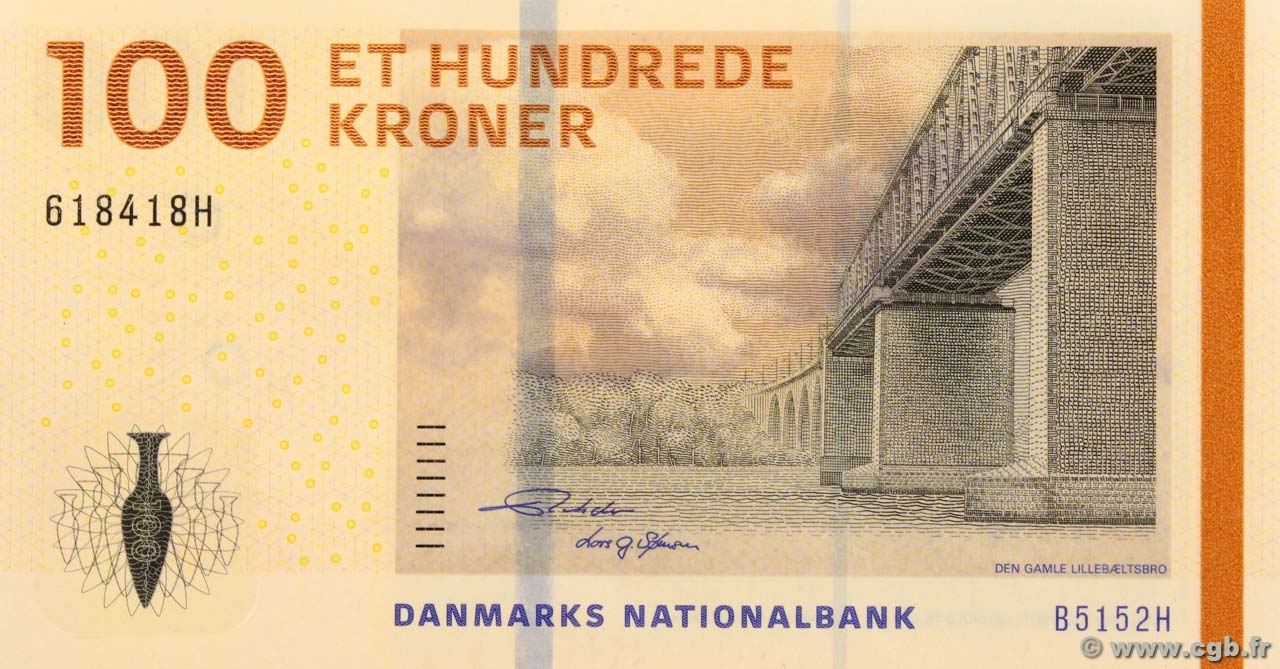 100 Kroner DENMARK  2015 P.066d UNC