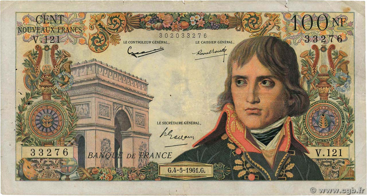 100 Nouveaux Francs BONAPARTE FRANCIA  1961 F.59.11 MB