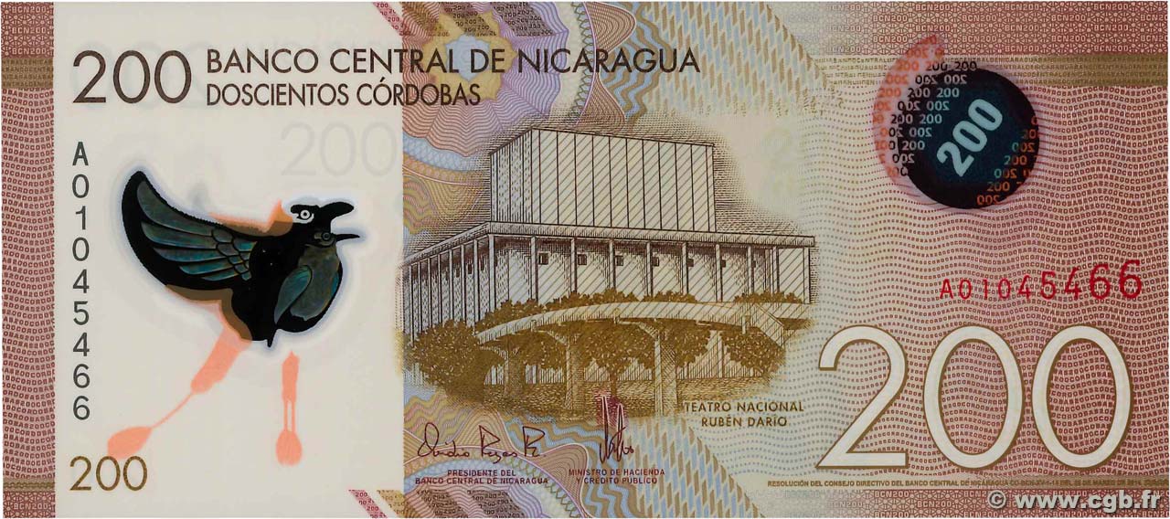 200 Cordobas NICARAGUA  2014 P.213a FDC