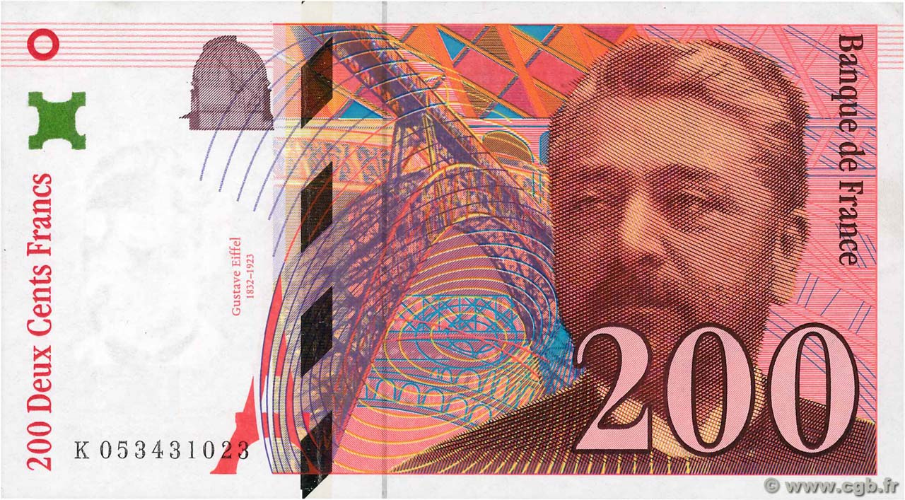 200 Francs EIFFEL FRANCIA  1997 F.75.04b SPL