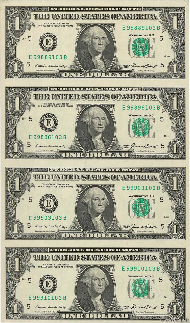1 Dollar Planche ESTADOS UNIDOS DE AMÉRICA Richmond 1985 P.474 SC+