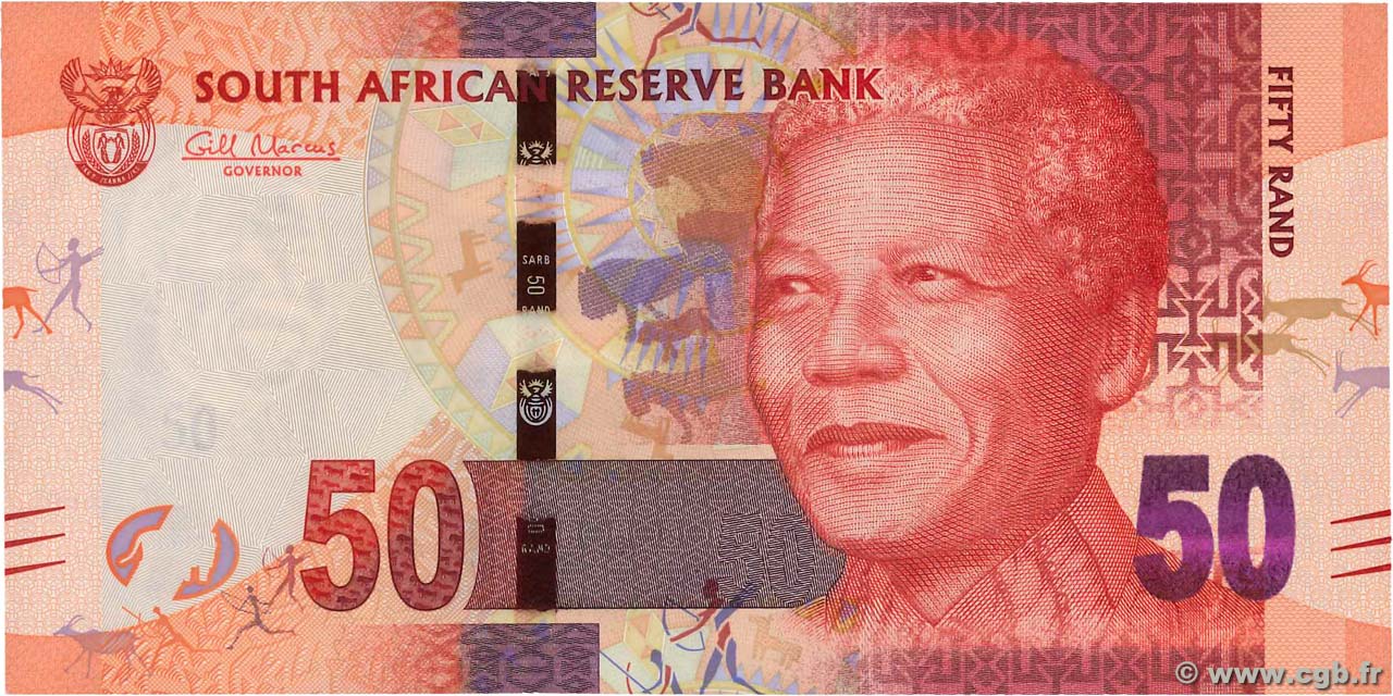 50 Rand SUDÁFRICA  2012 P.135 FDC