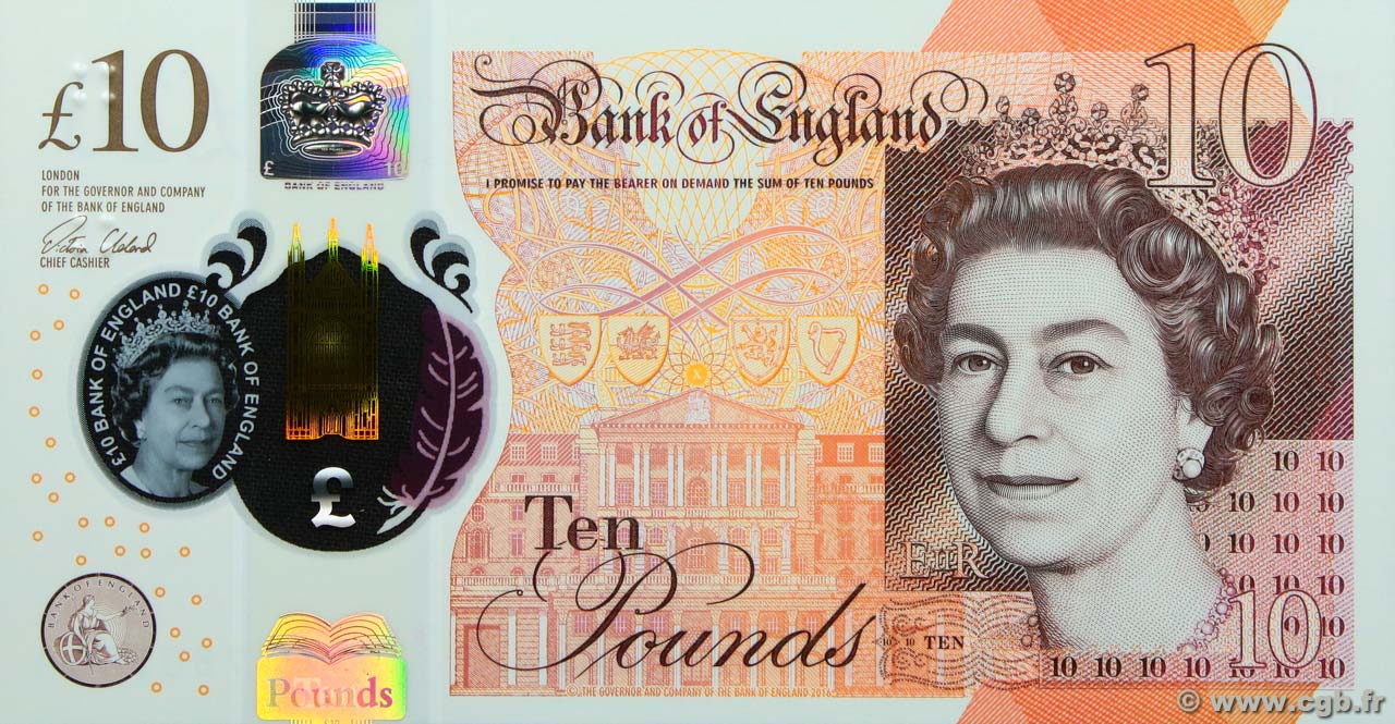 10 Pounds ANGLETERRE  2016 P.395 NEUF