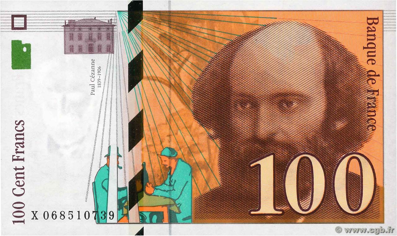 100 Francs CÉZANNE FRANKREICH  1998 F.74.02 fST+