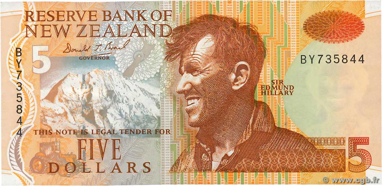 5 Dollars NUOVA ZELANDA
  1992 P.177a BB
