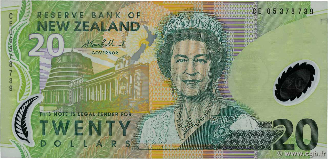 20 Dollars NEW ZEALAND  2005 P.187b XF+