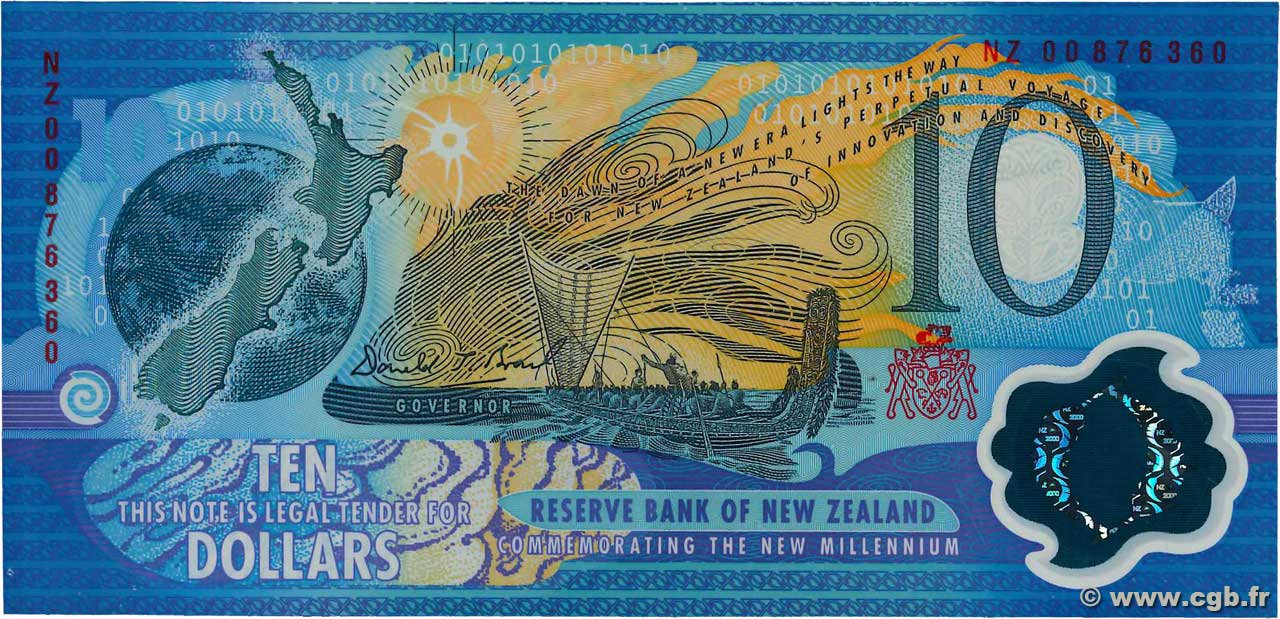 10 Dollars Commémoratif NUEVA ZELANDA
  2000 P.190b FDC