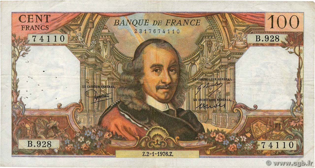 100 Francs CORNEILLE FRANCE  1976 F.65.51 F