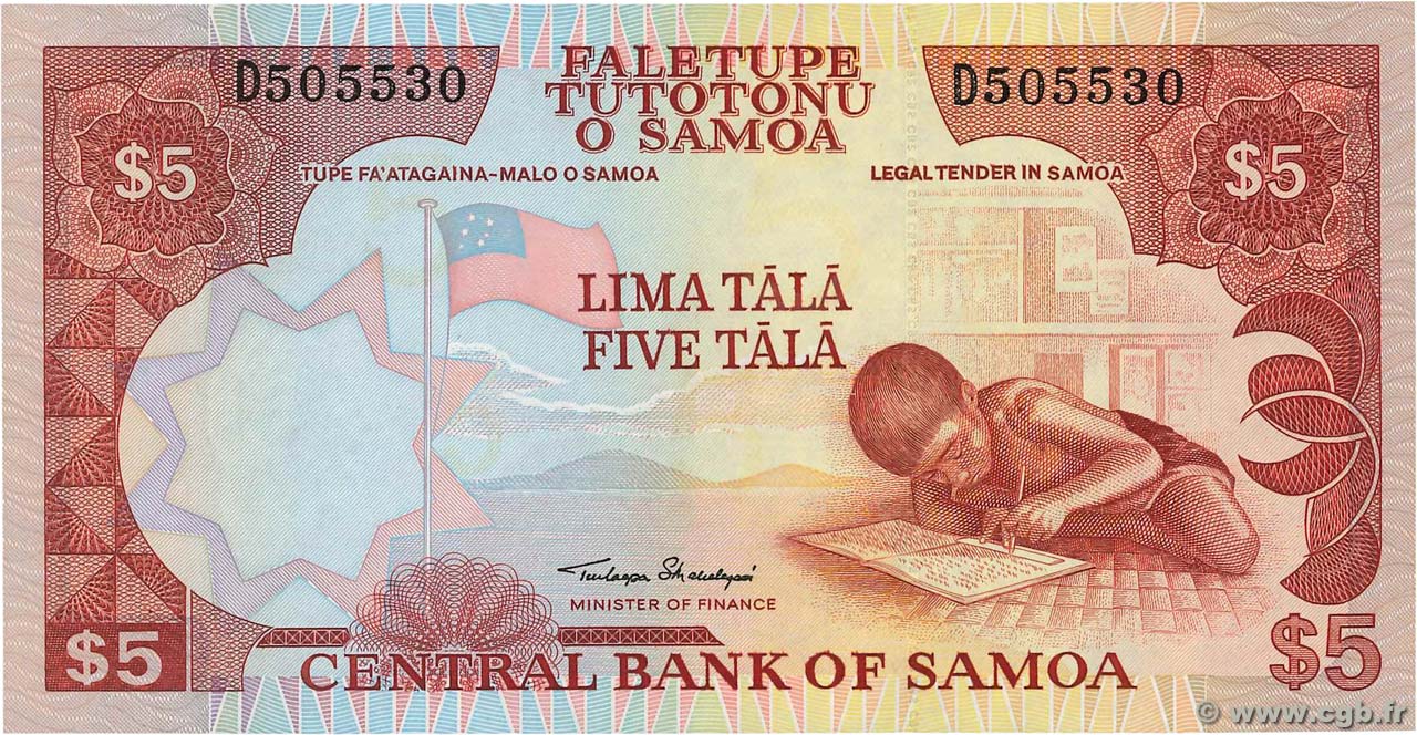 5 Tala SAMOA  2002 P.33a NEUF