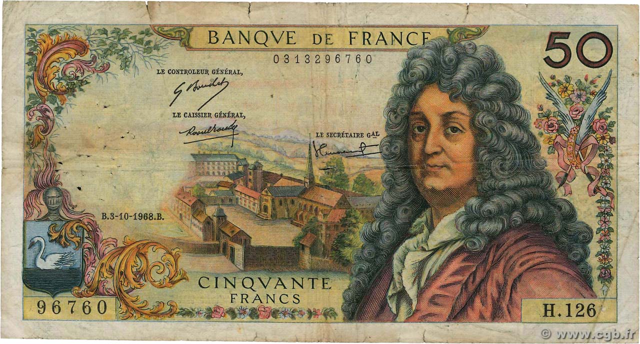 50 Francs RACINE FRANCIA  1968 F.64.12 B