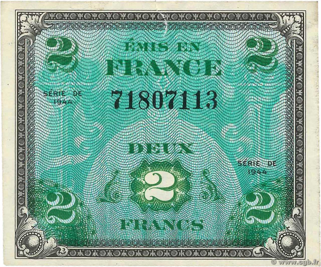 2 Francs DRAPEAU FRANCE  1944 VF.16.01 TTB