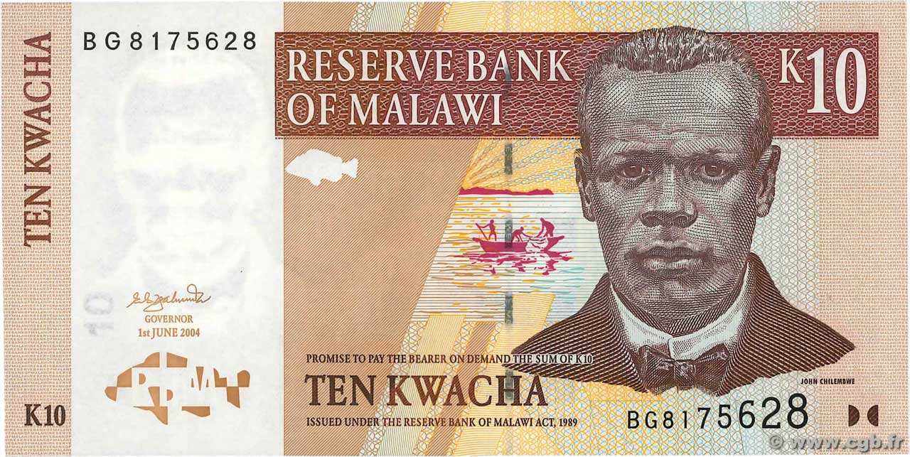 10 Kwacha MALAWI  2004 P.51a UNC
