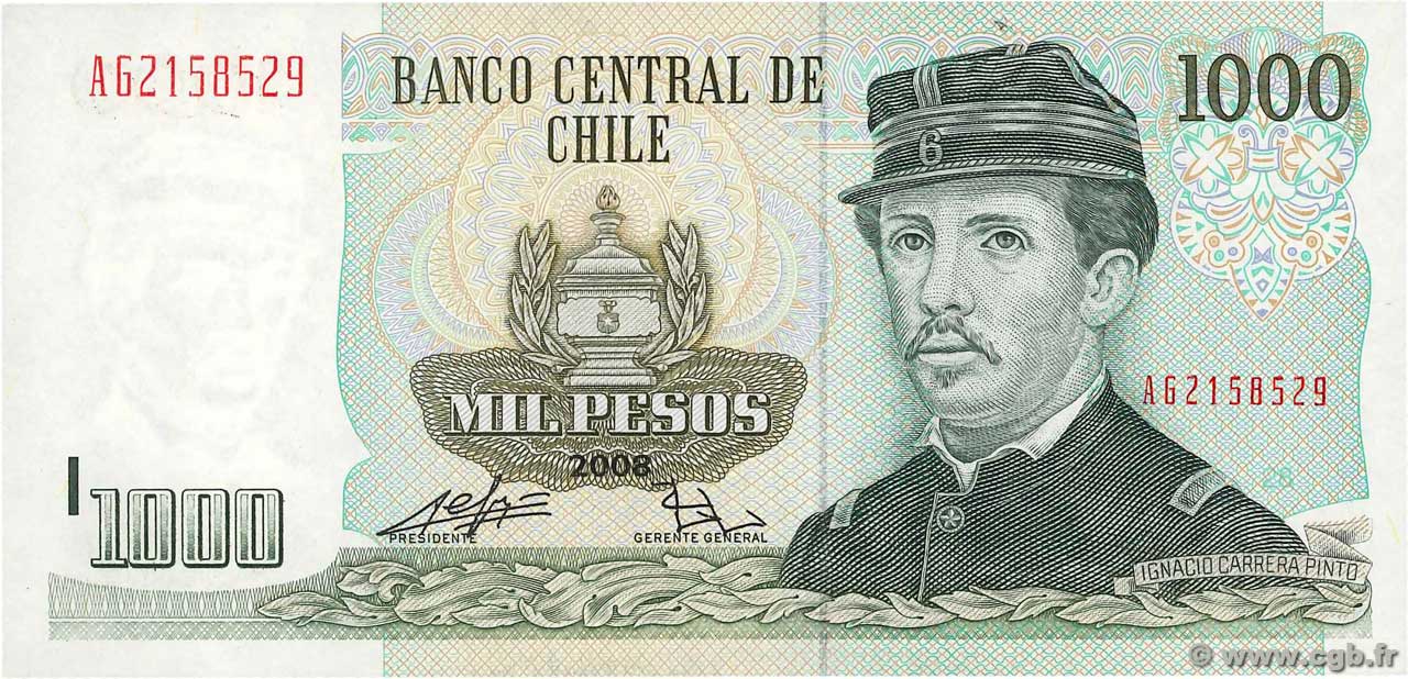 1000 Pesos CHILE  2008 P.154g UNC