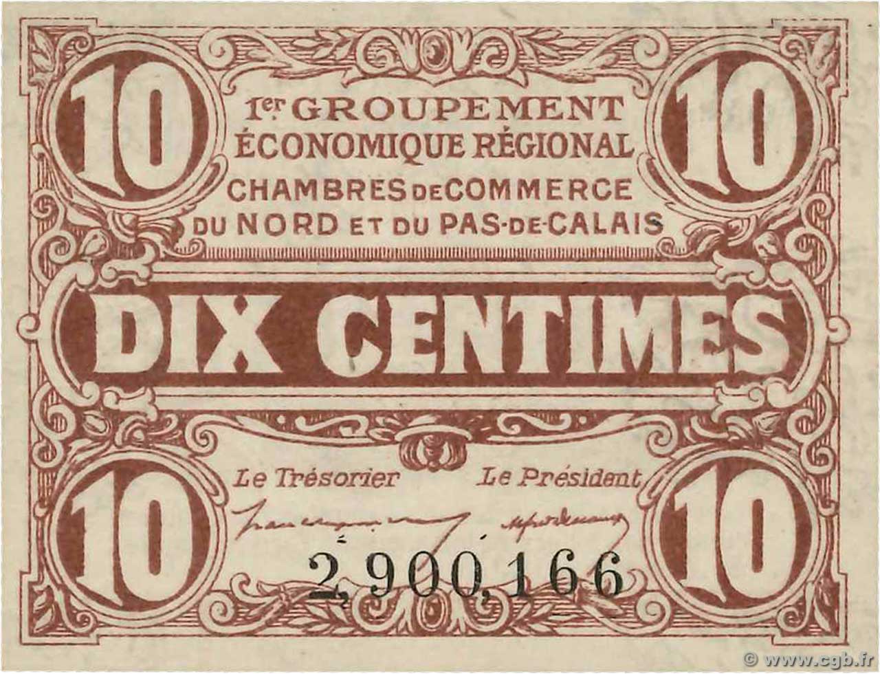 10 Centimes FRANCE regionalismo e varie Nord et Pas-De-Calais 1918 JP.094.02 FDC