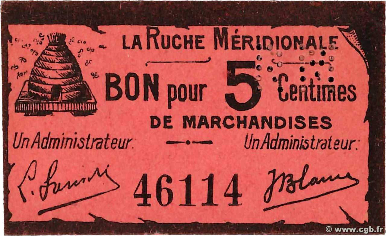 5 Centimes FRANCE Regionalismus und verschiedenen Agen 1914 JP.47-001 ST