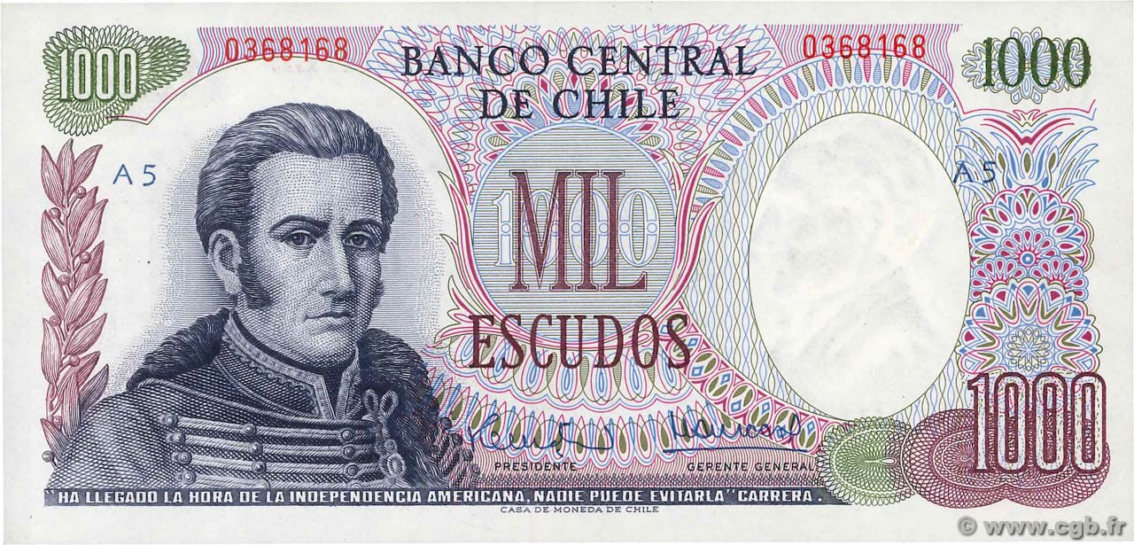 1000 Escudos CHILE
  1971 P.146 SC+