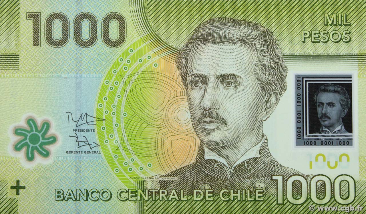 1000 Pesos CHILE  2014 P.161e UNC