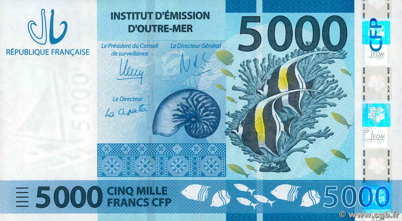 5000 Francs FRENCH PACIFIC TERRITORIES  2014 P.07 VZ