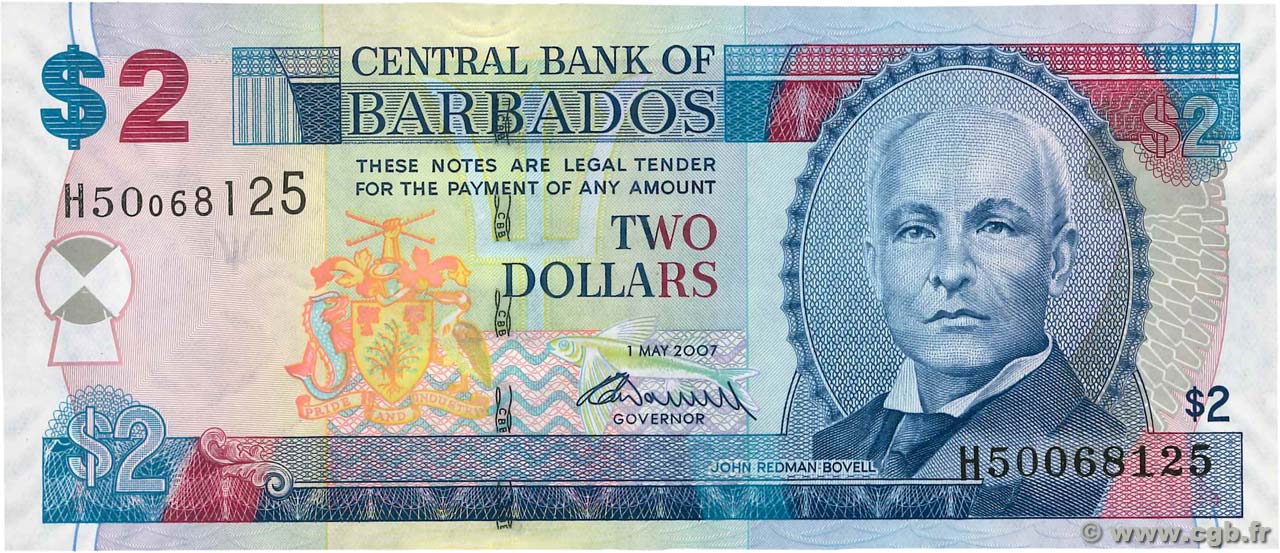 2 Dollars BARBADOS  2007 P.66a q.FDC