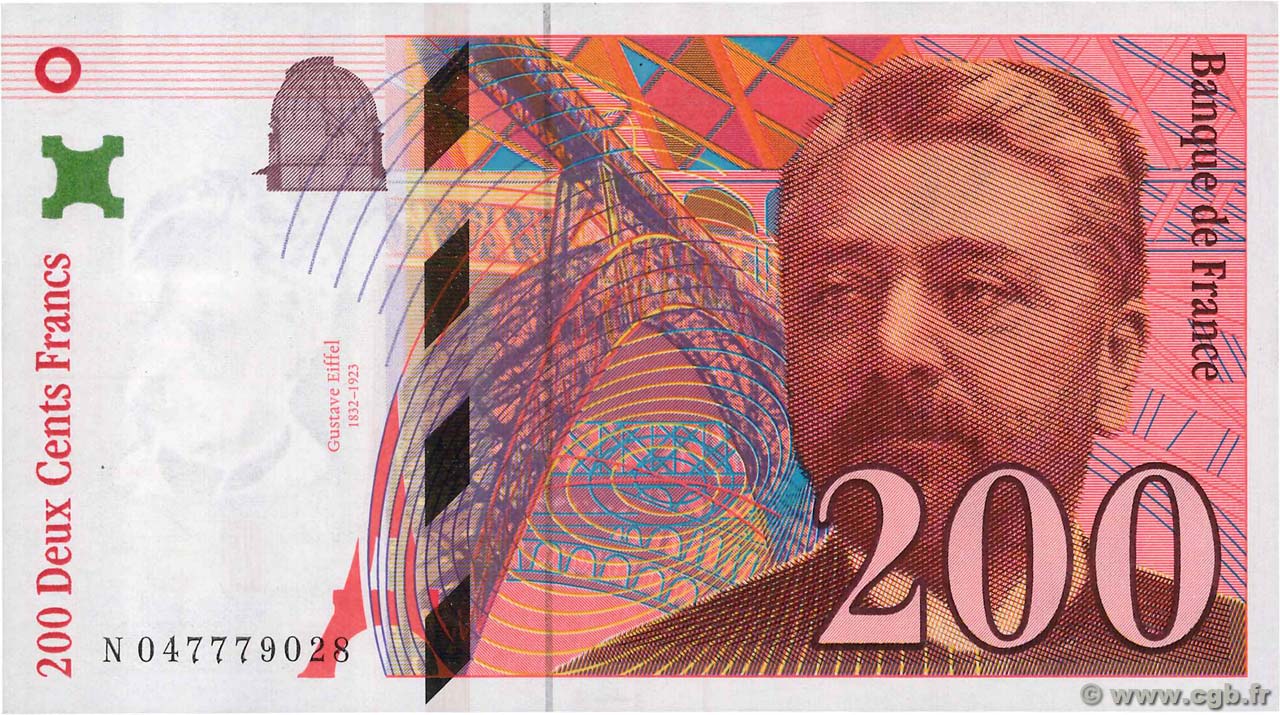 200 Francs EIFFEL FRANCE  1996 F.75.03b SPL