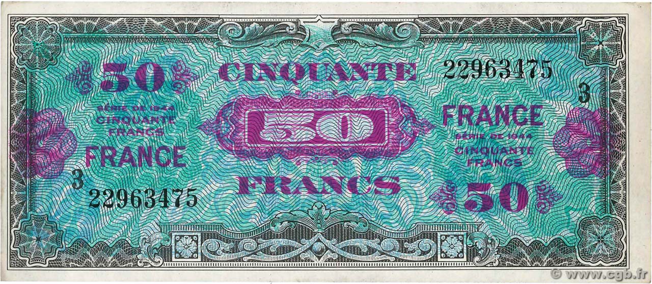50 Francs FRANCE FRANCE  1945 VF.24.03 AU+