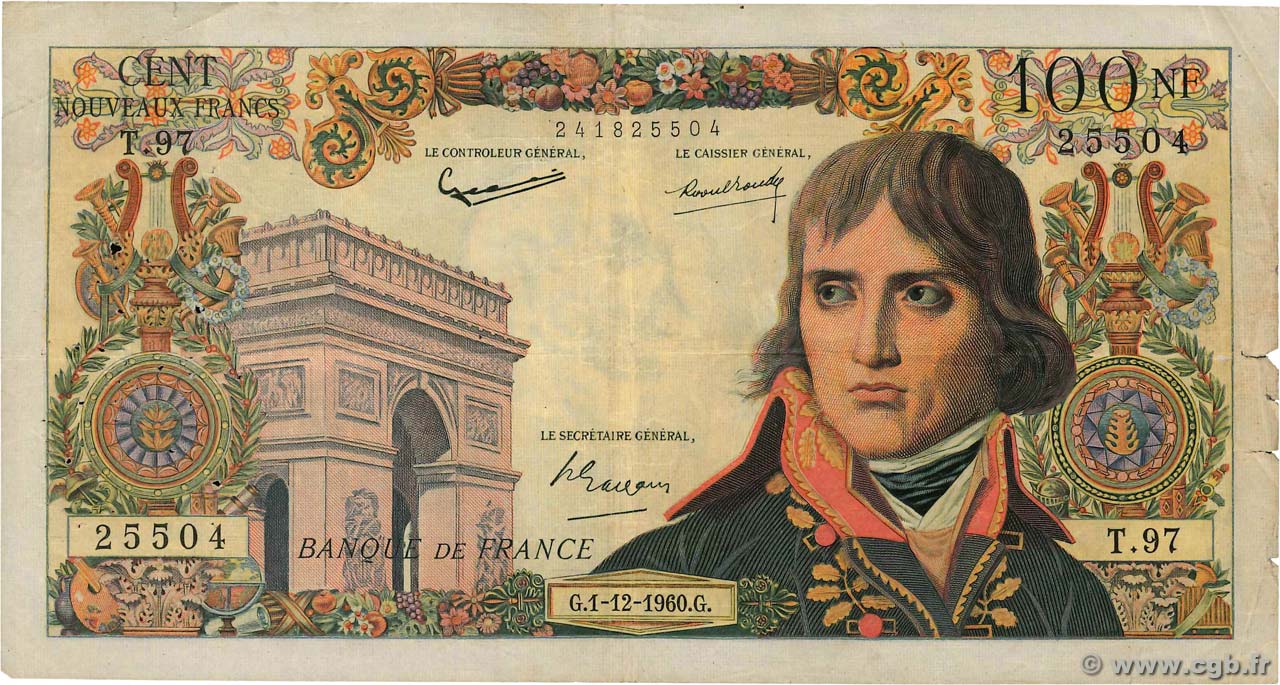 100 Nouveaux Francs BONAPARTE FRANKREICH  1960 F.59.09 S