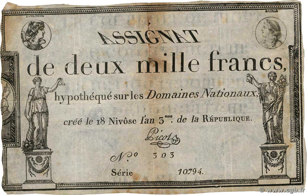 2000 Francs FRANCIA  1795 Ass.51a BC