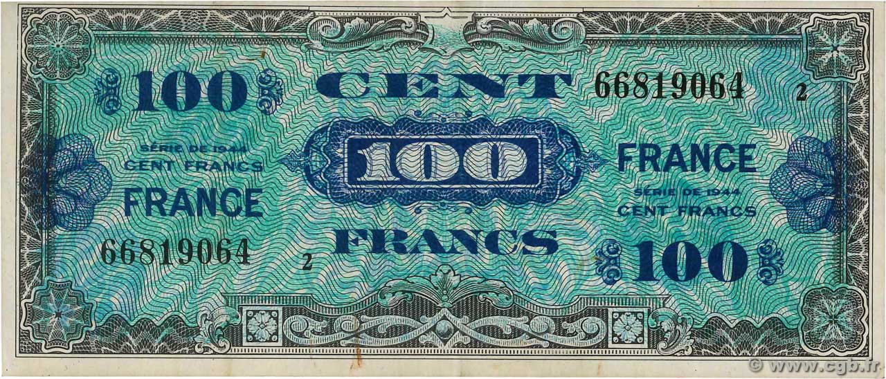 100 Francs FRANCE FRANCIA  1945 VF.25.02 BB