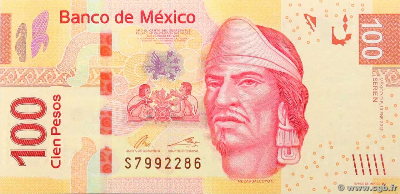 100 Pesos MEXICO  2010 P.124p UNC