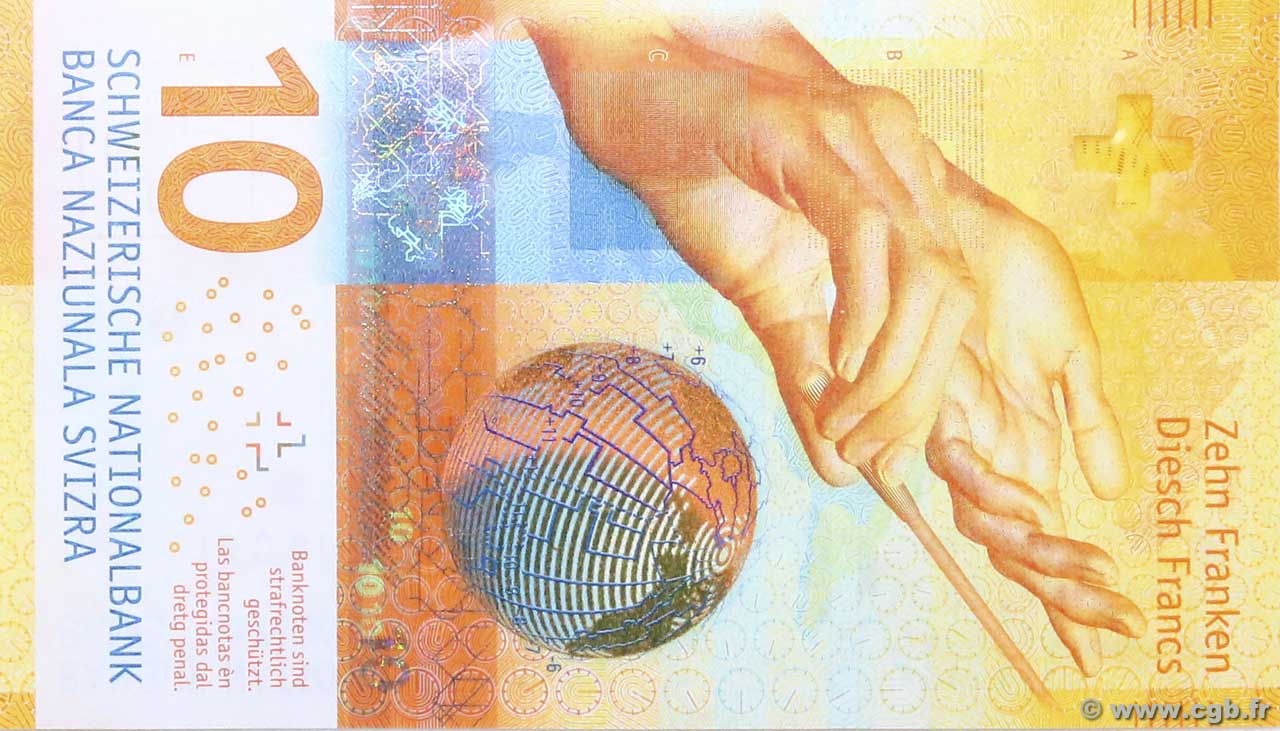 10 Francs SUISSE  2016 P.75a FDC