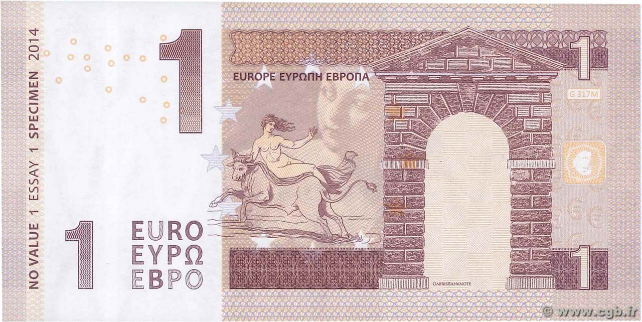 1 Euro Spécimen EUROPA 2014 b91_6268 Banconote