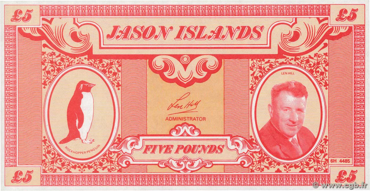 5 Pounds JASON S ISLANDS  2007  UNC-