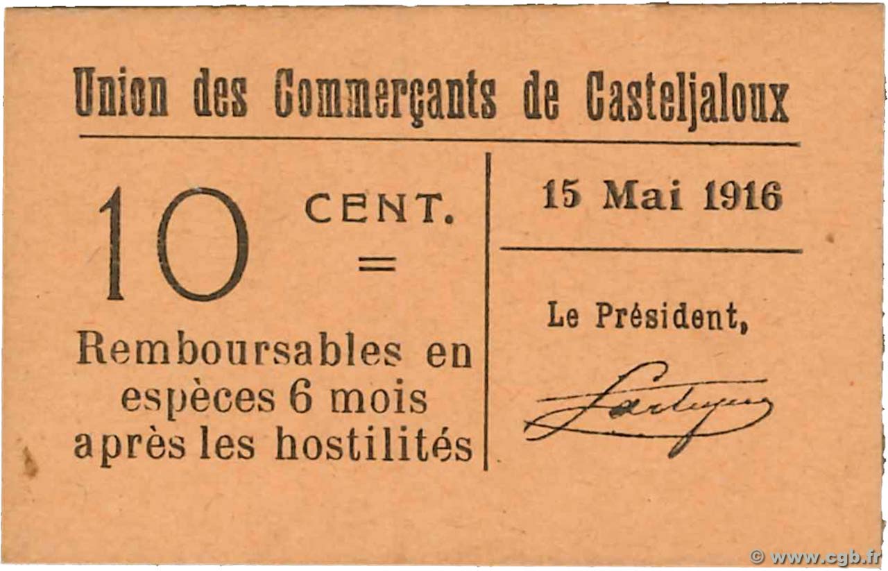 10 Centimes FRANCE regionalismo e varie Casteljaloux 1916 JP.47-047 AU