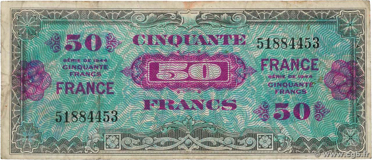 50 Francs FRANCE FRANCIA  1945 VF.24.01 BC